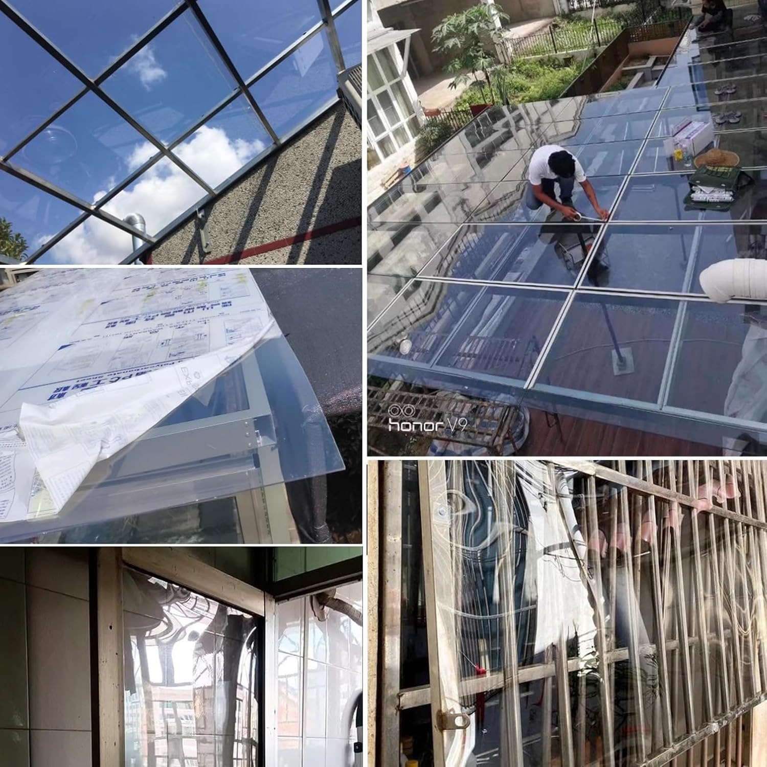 Stoßfeste Polycarbonat-Dachplatte – Kunststoffplatten für Gewächshaus, Carport & Pera-Überdachung, Ersatz – Tageslichtplatten mit Schrauben (1,5 m x 4 m)