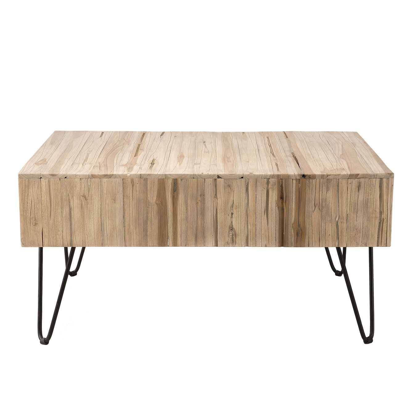 Macabane Table basse 2 tiroirs Clara teck - 90x60x45 cm