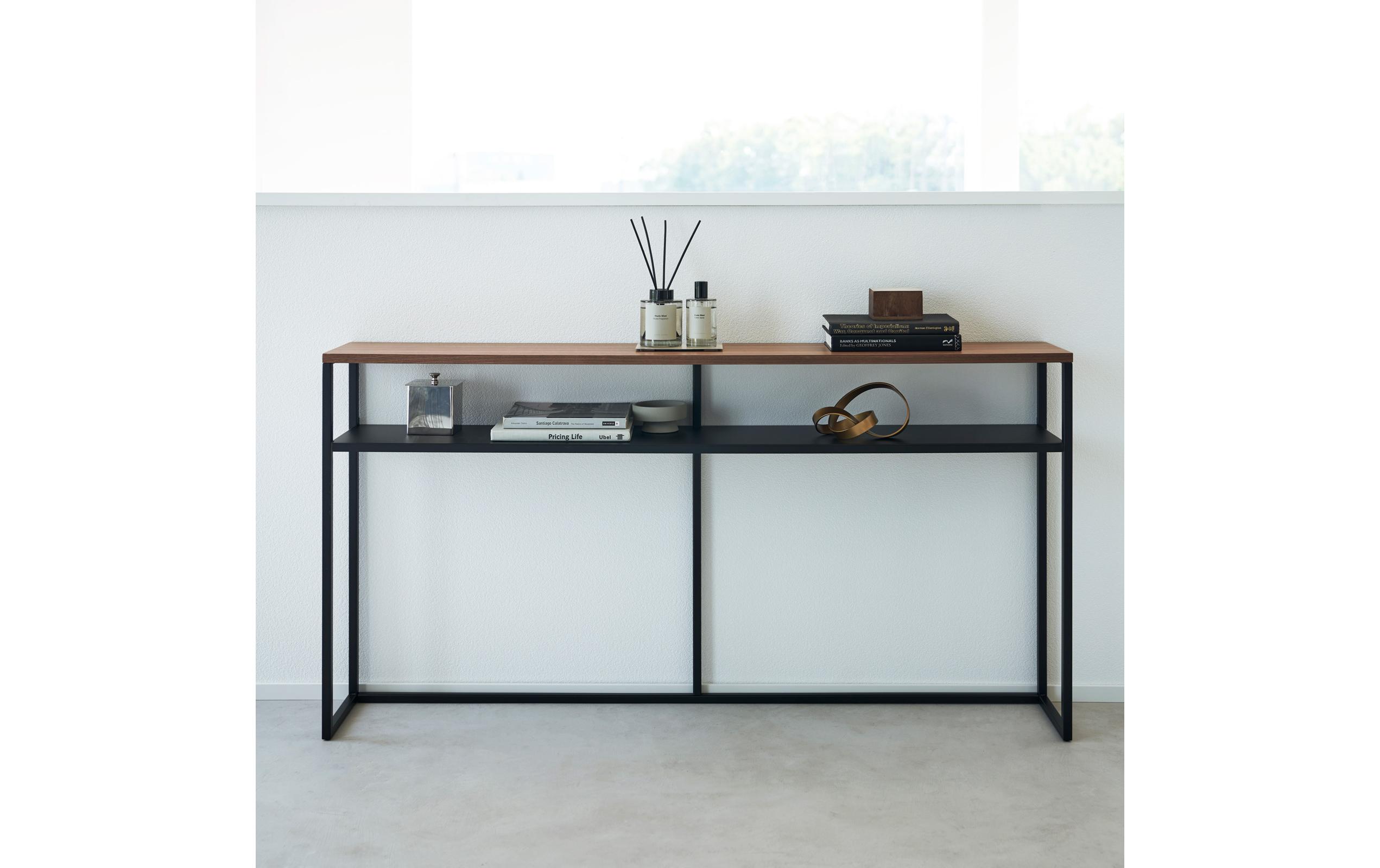 Konsolentisch TOWER 126 x 65 cm, Schwarz<br>Konsolentisch mit Regal