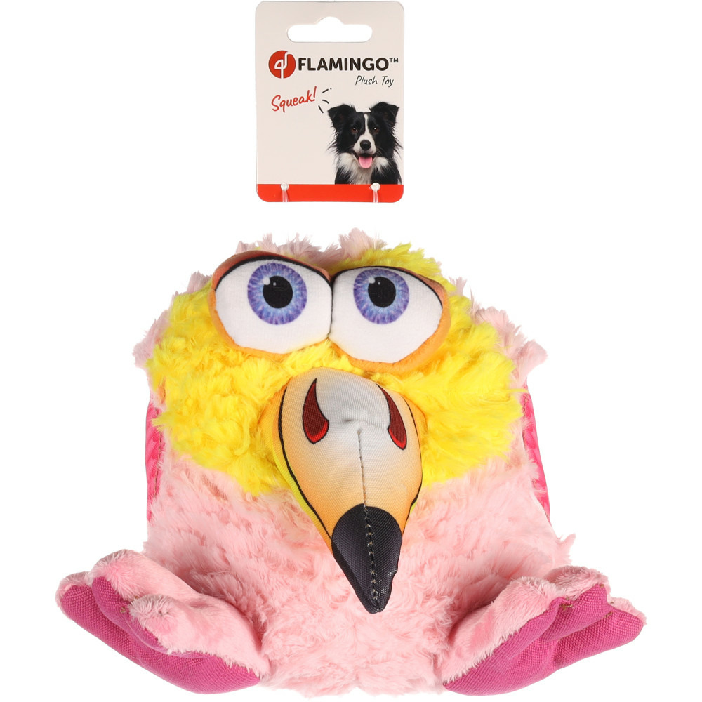 Jouet flamant rose snapz 20 cm pour chien