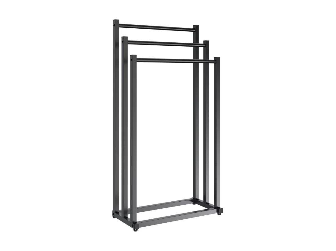 Porte-serviettes - Métal - 45 x 22 x 85cm - Noir - Anoka