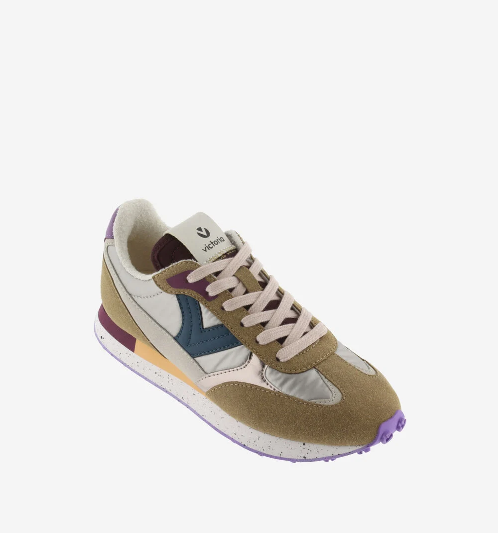 GALAXIA NYLON MÉTAL MULTICOLORE Baskets métallisées pour femmes TAUPE