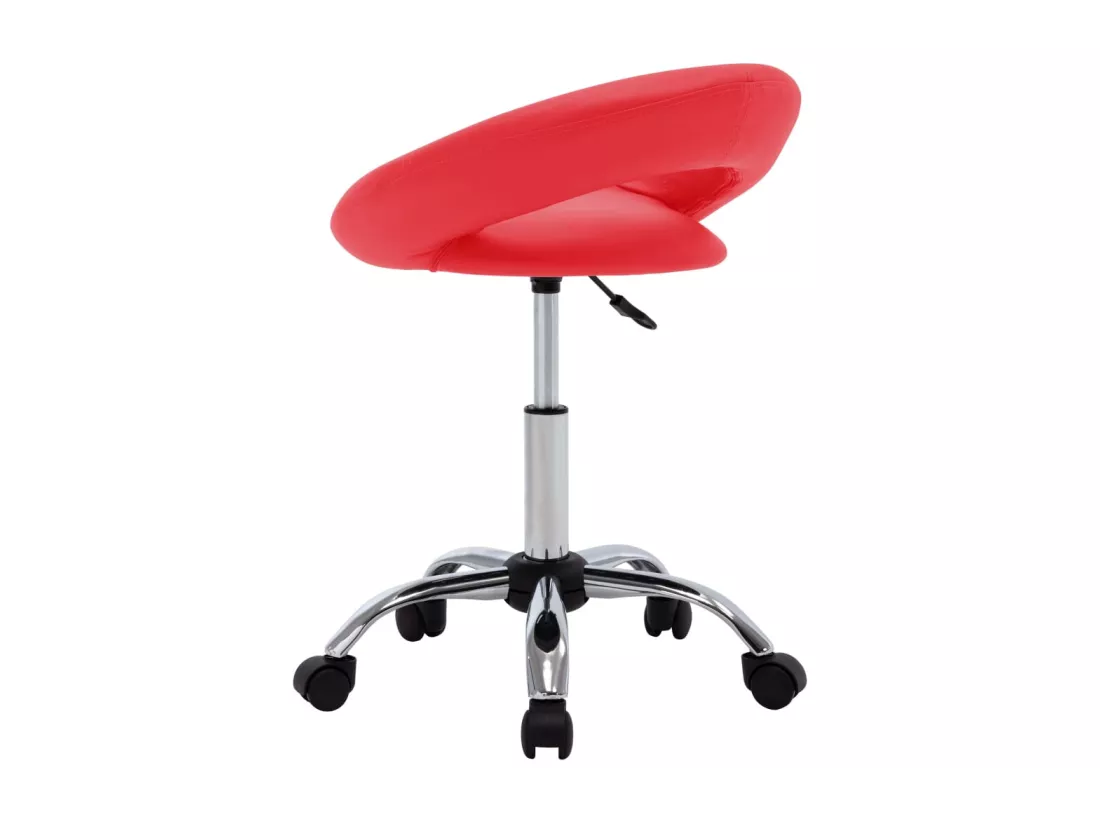 Chaise de travail roulante Rouge Similicuir