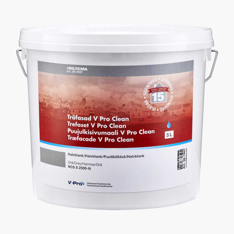 Trefasade V Pro Clean, grå, 5 liter