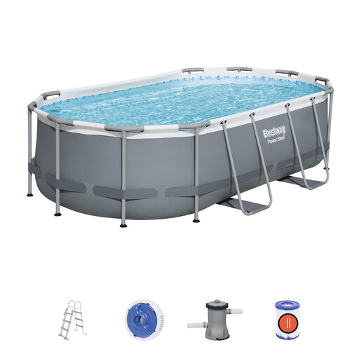 Piscina Tubular Desmontável Bestway Power Steel Oval 427x250x100 cm