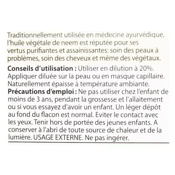Pranarom Huile Végétale Neem Bio 50ml