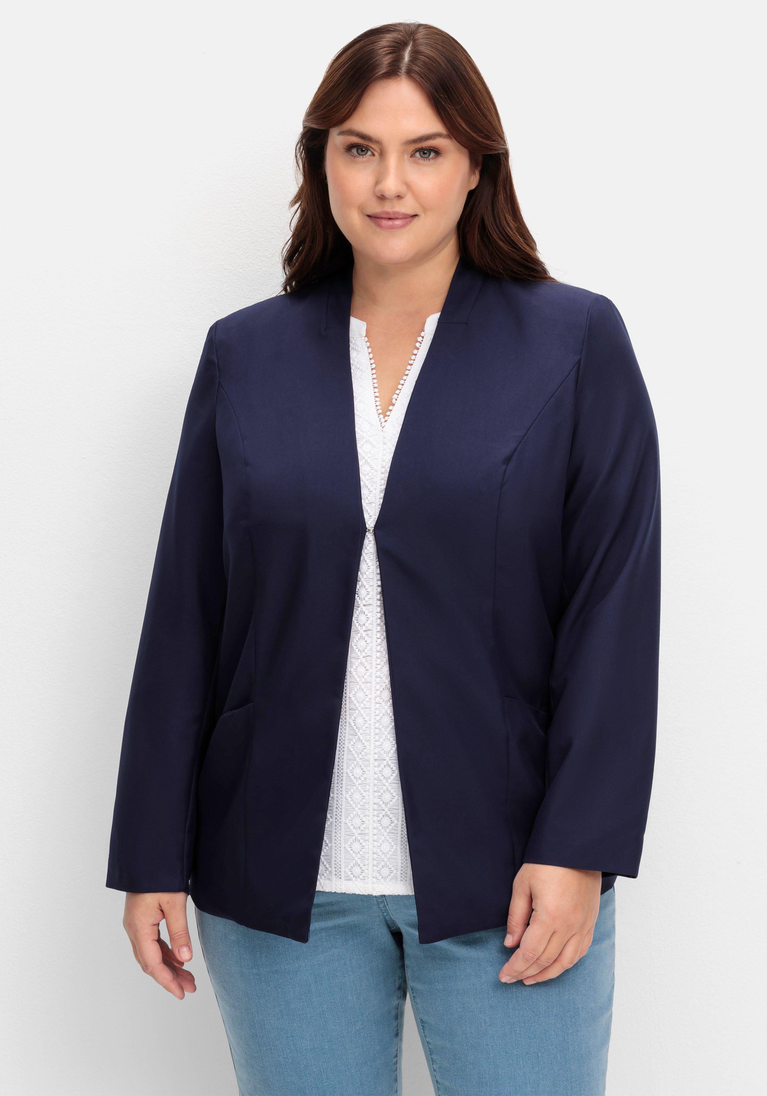 Kragenloser Blazer mit Hakenverschluss