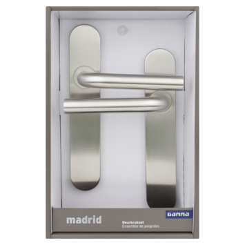 Gamma deurkruk set Madrid ovaal blind schild RVS