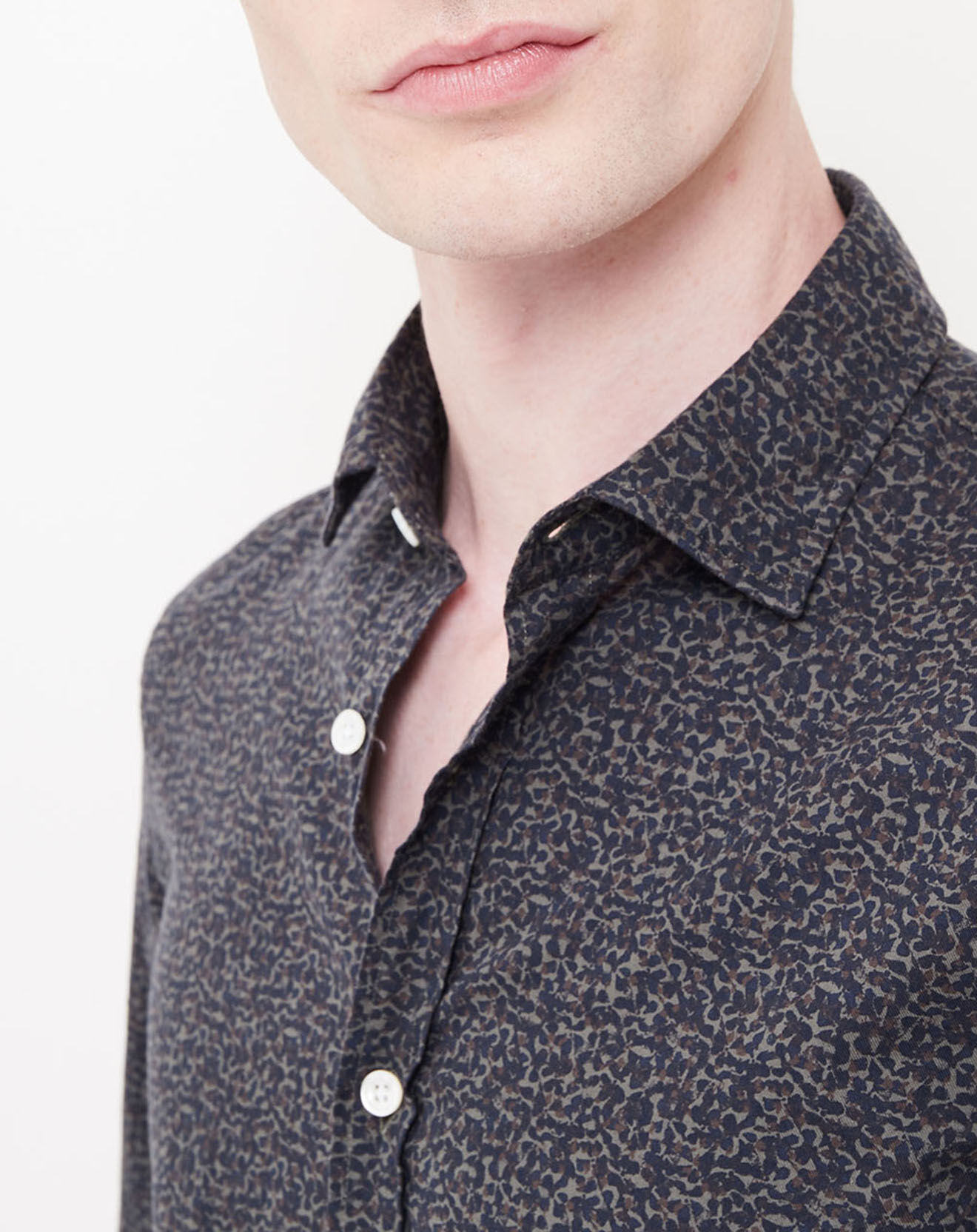 Hartford Chemise Slim Sammy imprimée vert/marine