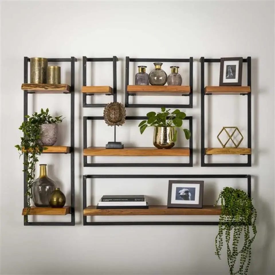 Hoyz - Wandplank Edge - 30cm - Acaciahout - Bruin