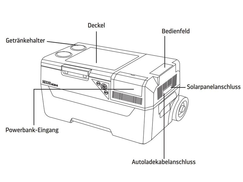 KOOR Kompressor-Kühlbox ACUX-R 30 mit Akku Mobile Kühl- und Gefrierbox in einem