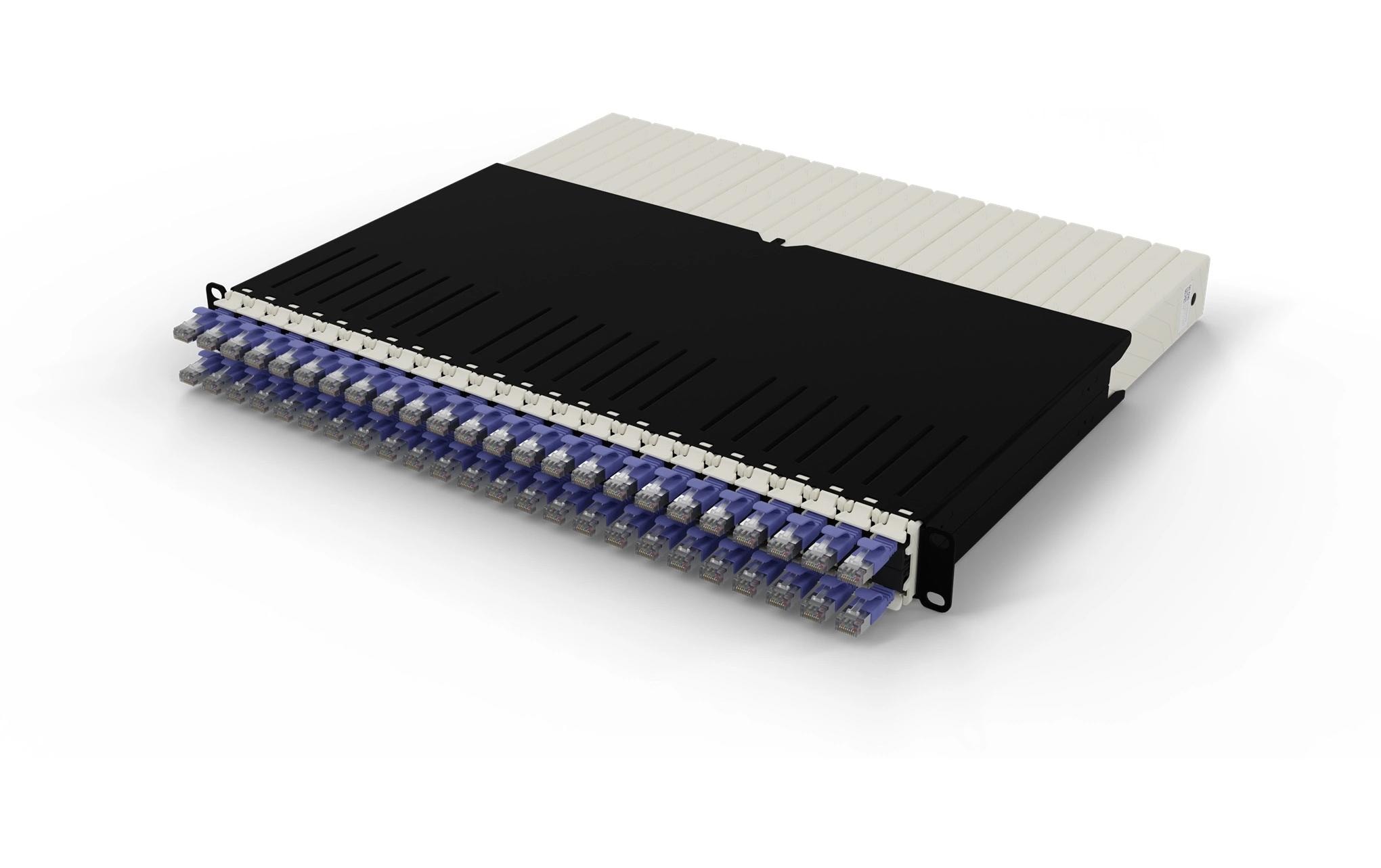 patchbox.one / 8RU / Cat 6A, STP, 0.8 m, Violett<br>All-in-One Lösung für Ordnung im Netzwerkschrank