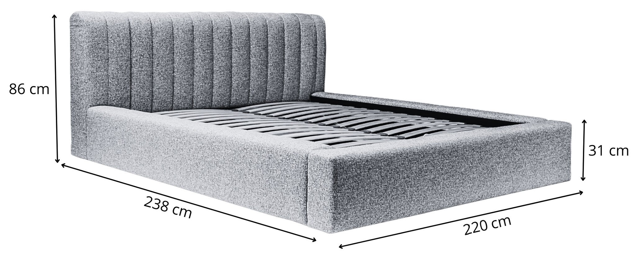 Trae Mobler Amira 180 x 200 cm Gestoffeerd Bed Antraciet