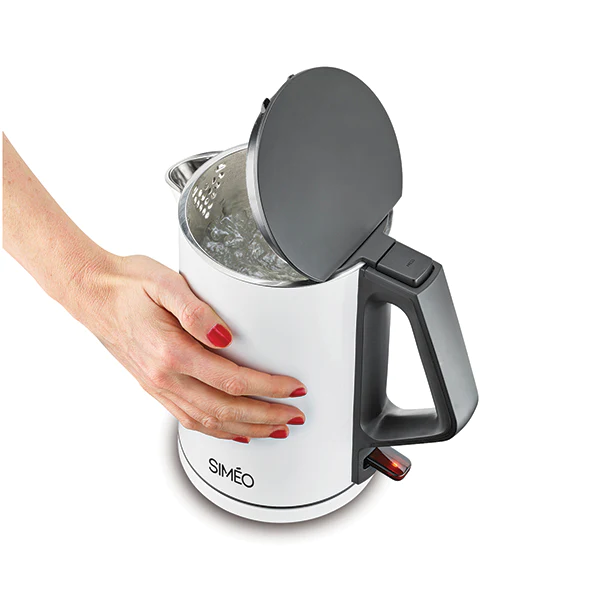 Bouilloire électrique double paroi 1,4 L 2000 W blanche Simeo