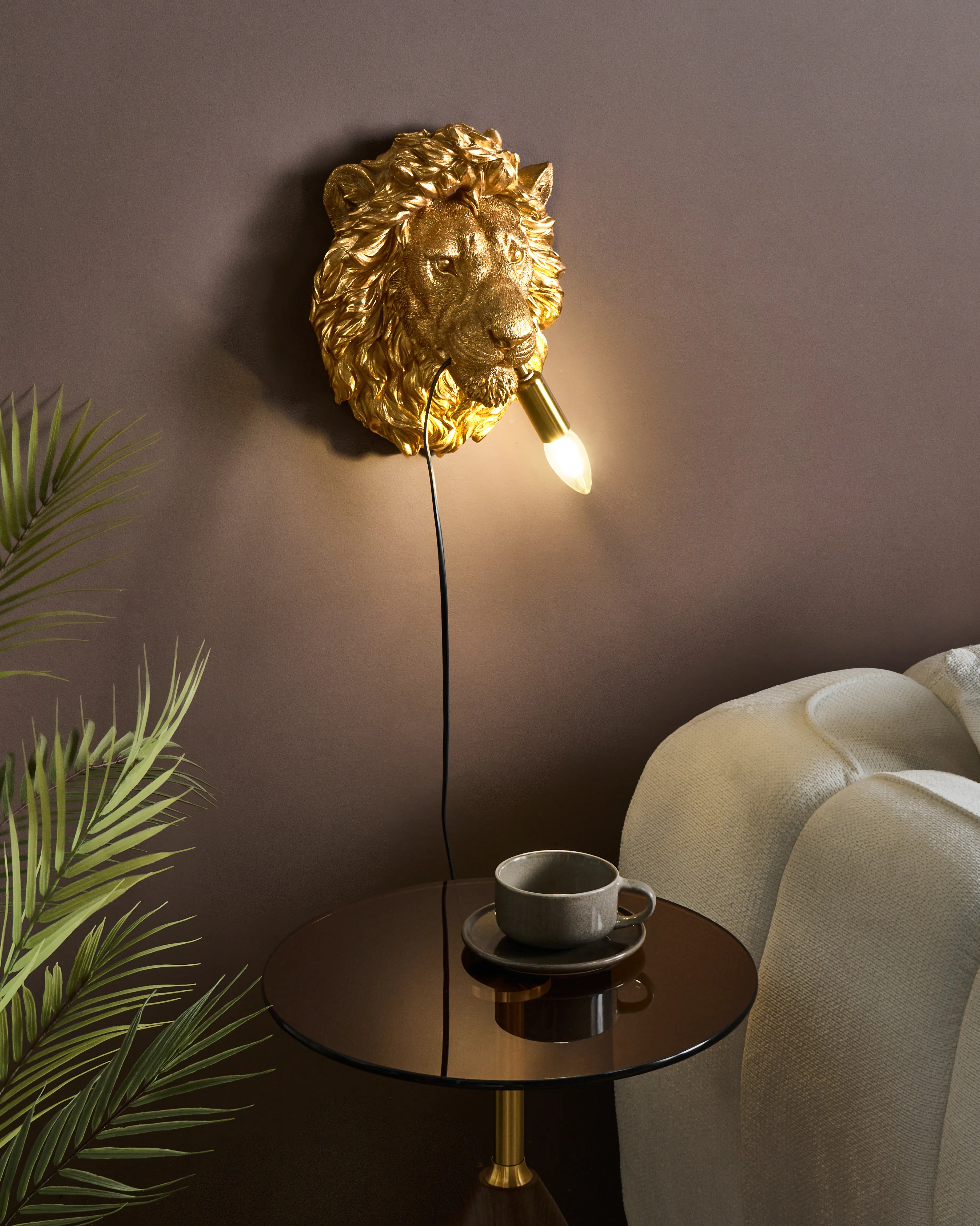 Wandlamp Leeuw SIMBA Goud