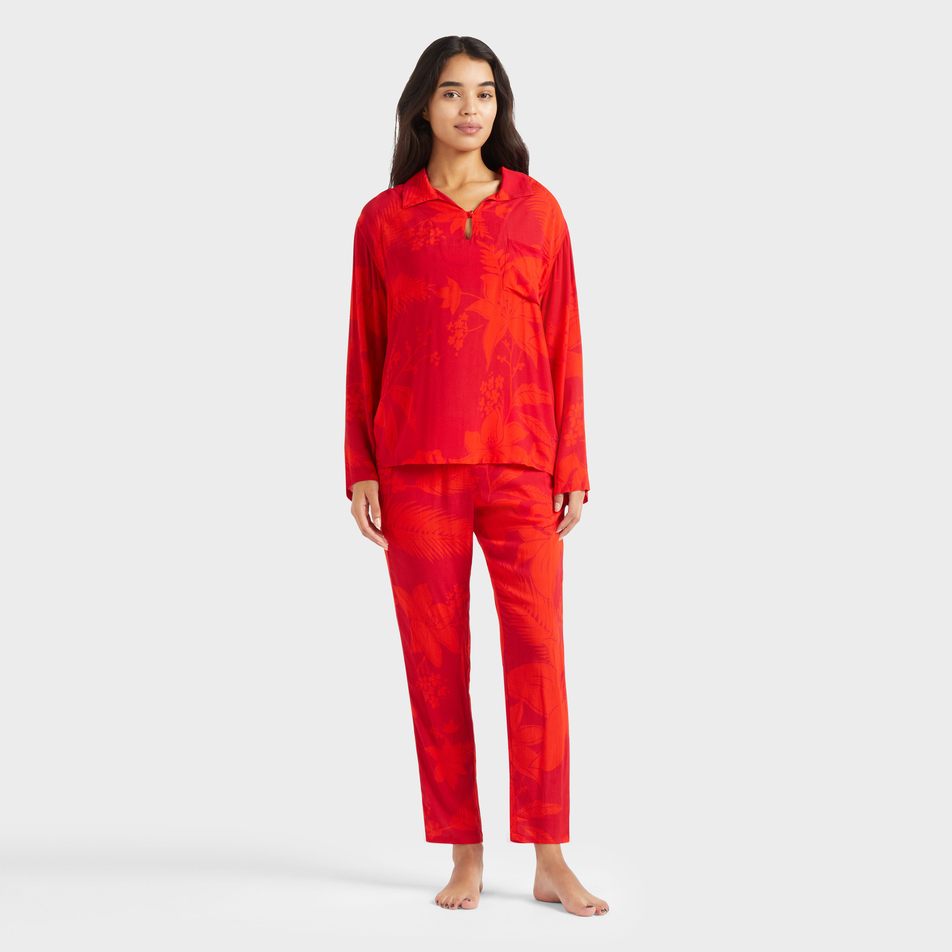 Chemise en viscose femme Flower Power
