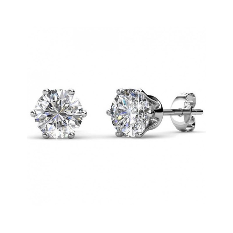 Boucles d'oreilles Birth Stone Avril - Argenté et Cristal