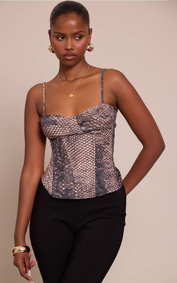 Marron Top Corset Structuré
