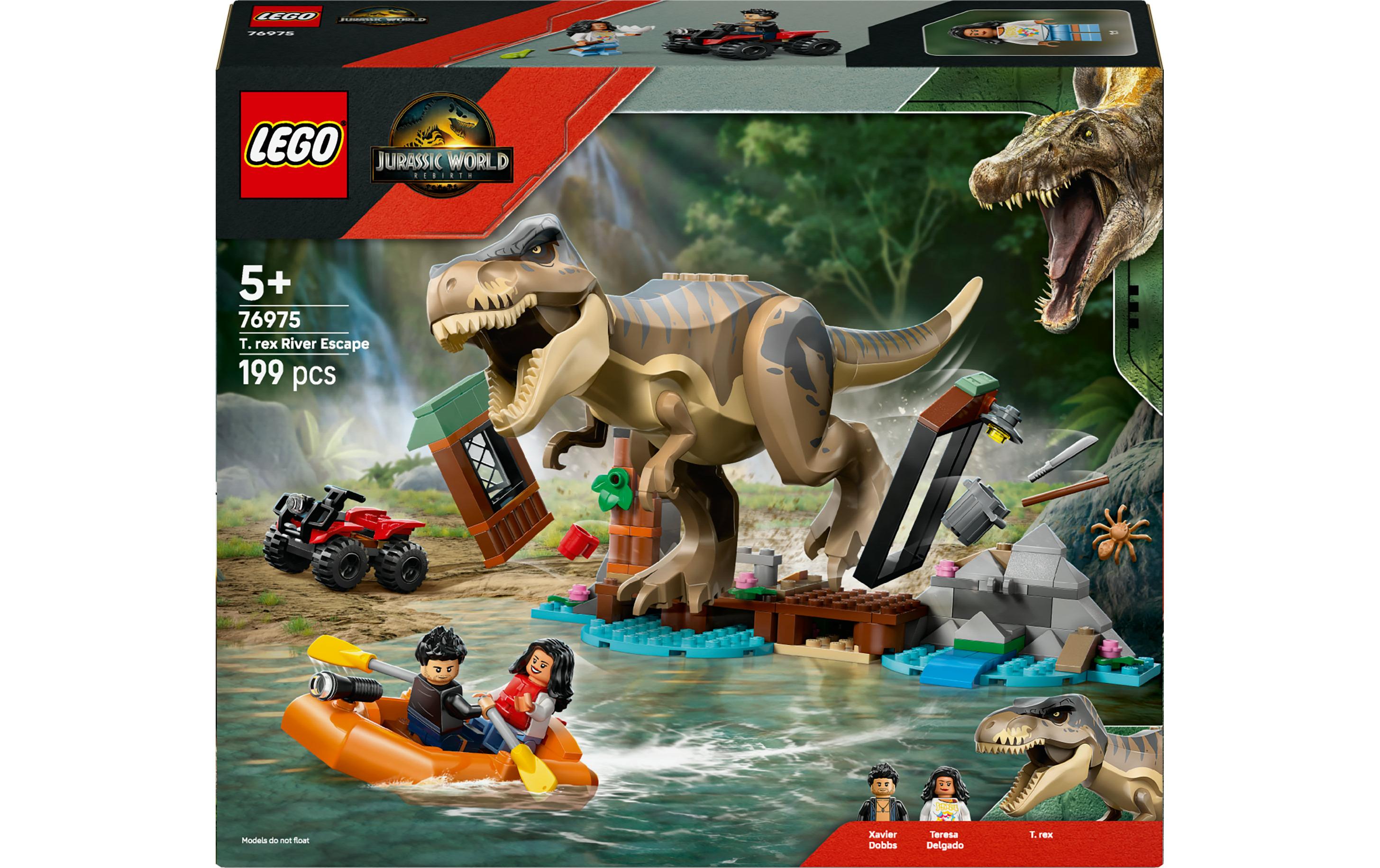 Jurassic World Flucht vor dem T.RexLego Bauset mit Dino zum Spielen und Ausstellen