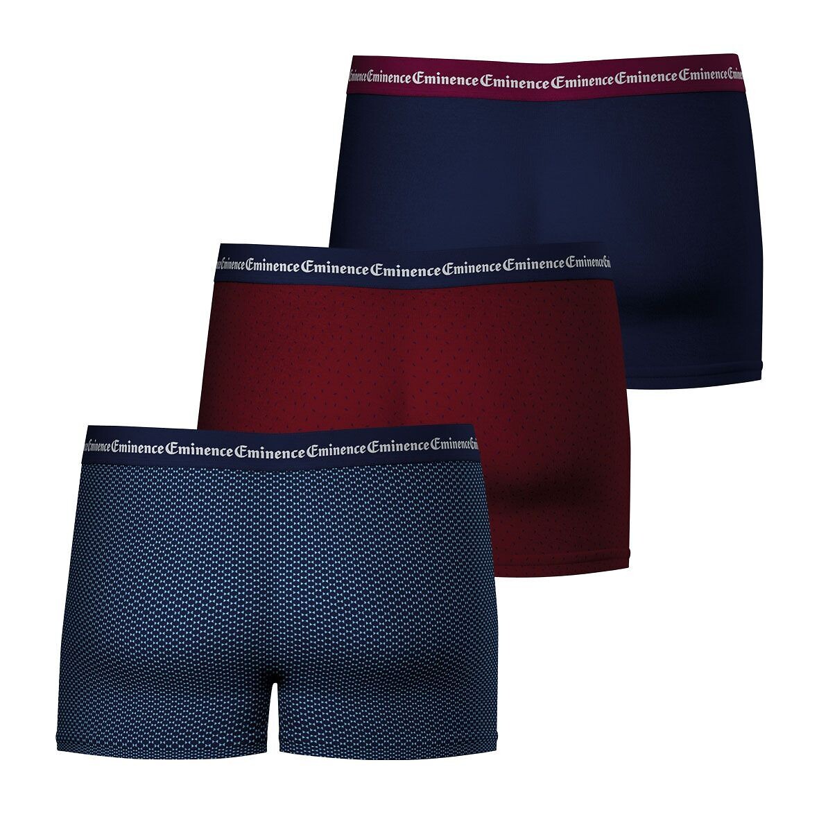 EMINÊNCIA<br>Conjunto de 3 cuecas boxer IMPRESSÃO COMERCIAL