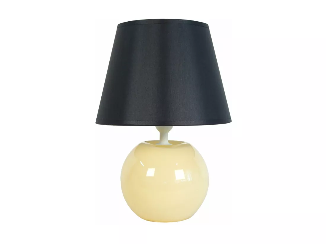 Lampe de chevet, globe beige,noir 48 cm.