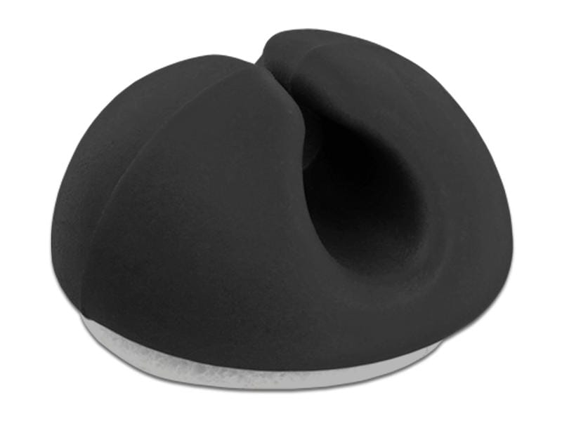 Delock Kabelhalter 15mm, für 1 Kabel, selbstklebend 10 Stüc Kabelhalter Mini selbstklebend Set 10 Stück Schwarz