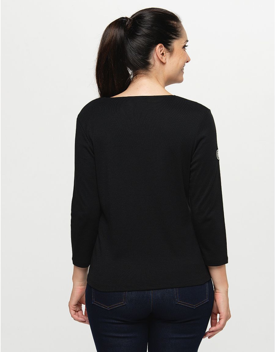 T-shirt coton modal noir