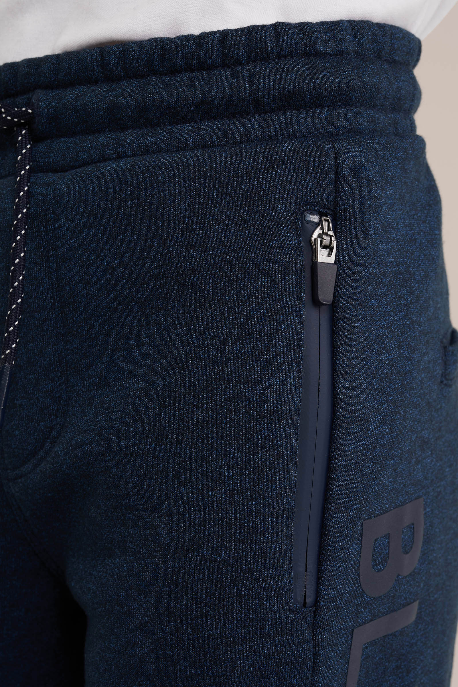 Jongens joggingbroek met cargozakken en opdruk Blue Ridge Marineblauw