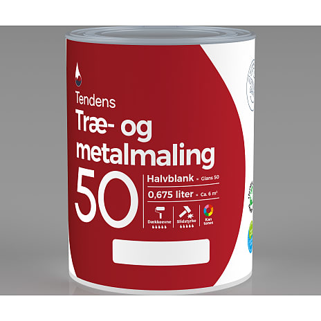 Tendens træ- og metalmaling halvblank 50 0.675 liter