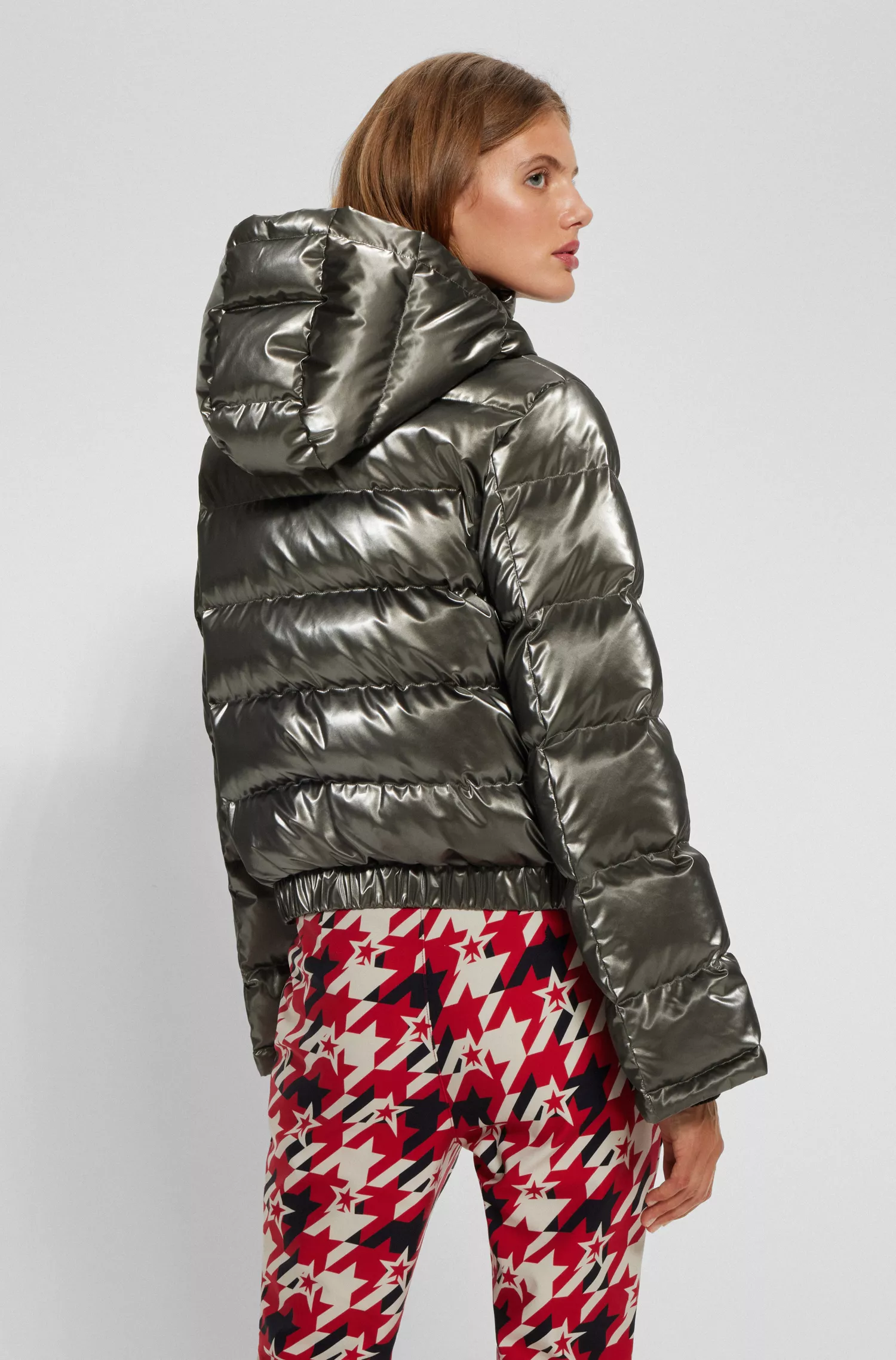 Jaqueta puffer metálica com enchimento de plumas BOSS Black-BOSS x Perfect Moment