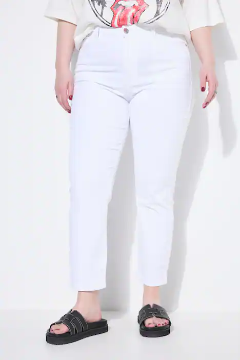 Mom-Jeans, Twill, 5-Pocket, offwhite