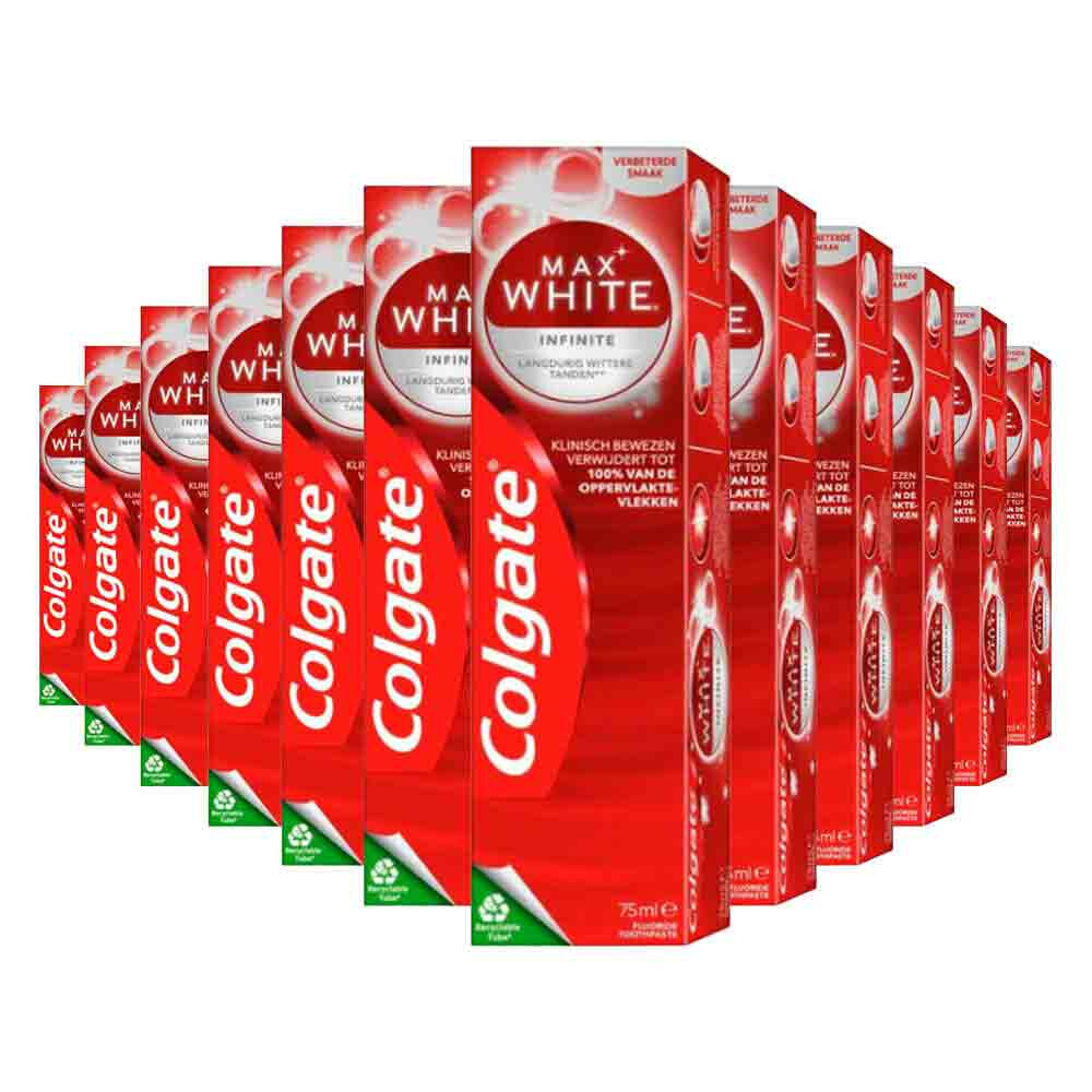 12x Colgate Max White Tandpasta Infinite75 ml