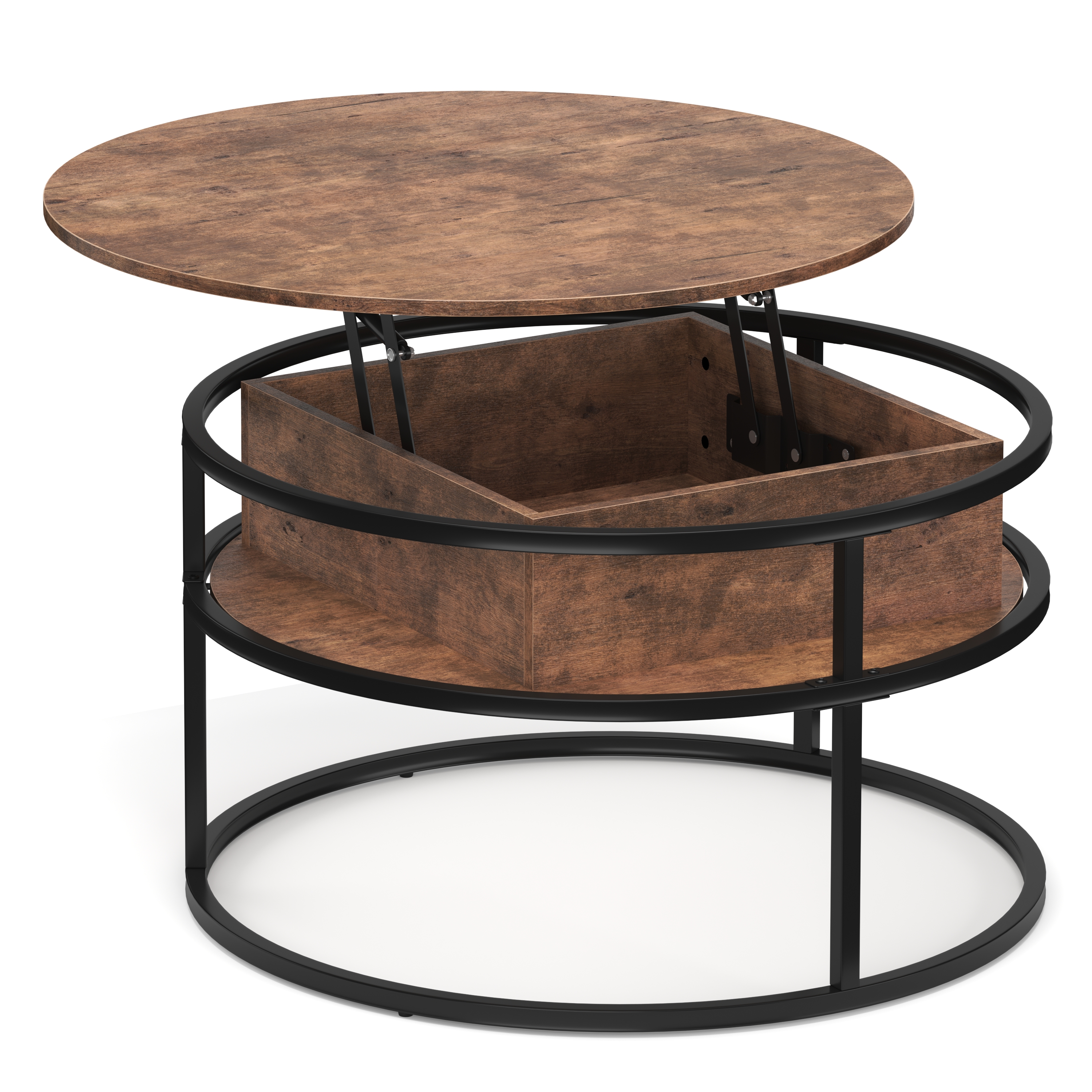 Beistelltisch Vintage BONITA höhenverstellbar rund 80 cm