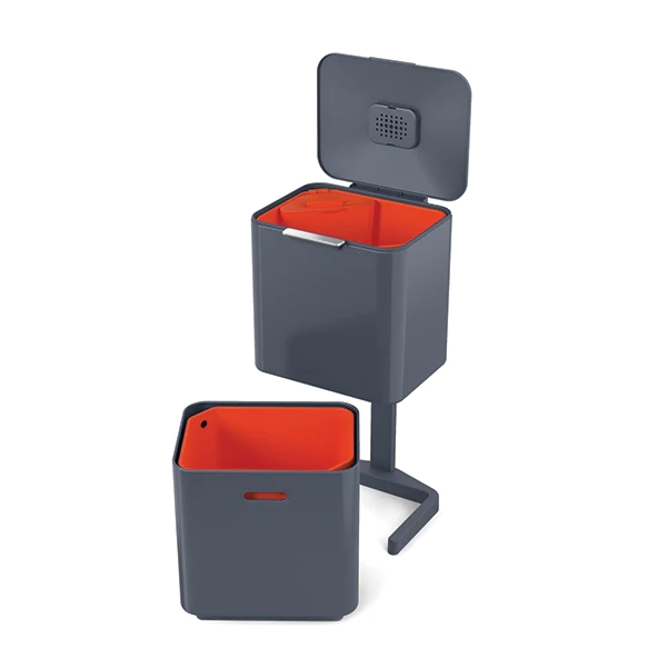 Poubelle Totem Graphite 60 L - 2 compartiments 30 L Joseph Joseph