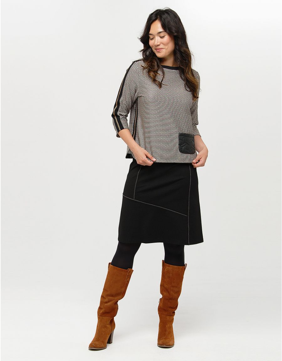 Top maille ample noir