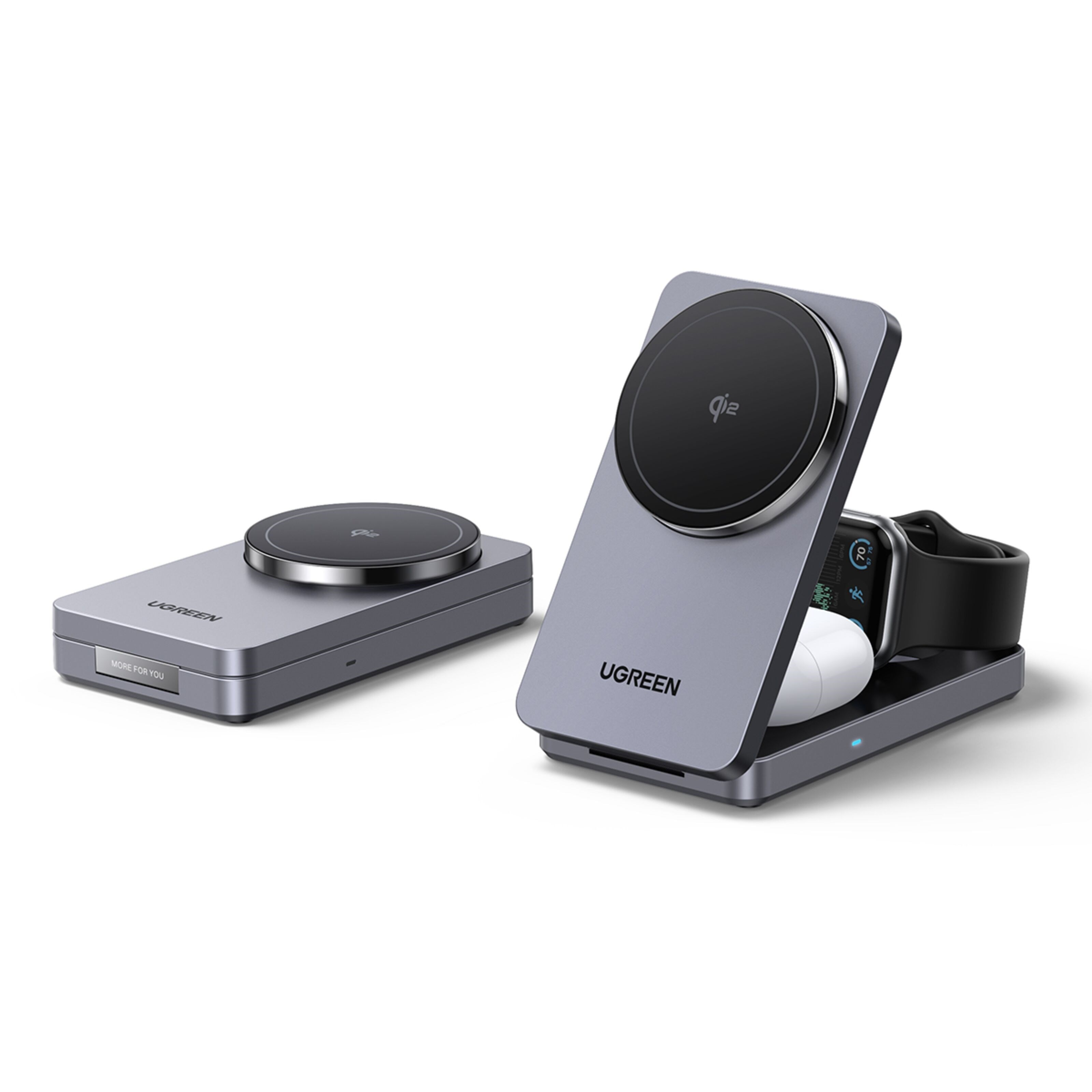 Ugreen UGREEN 3-i-1 Ladestativ med QI2 15 W