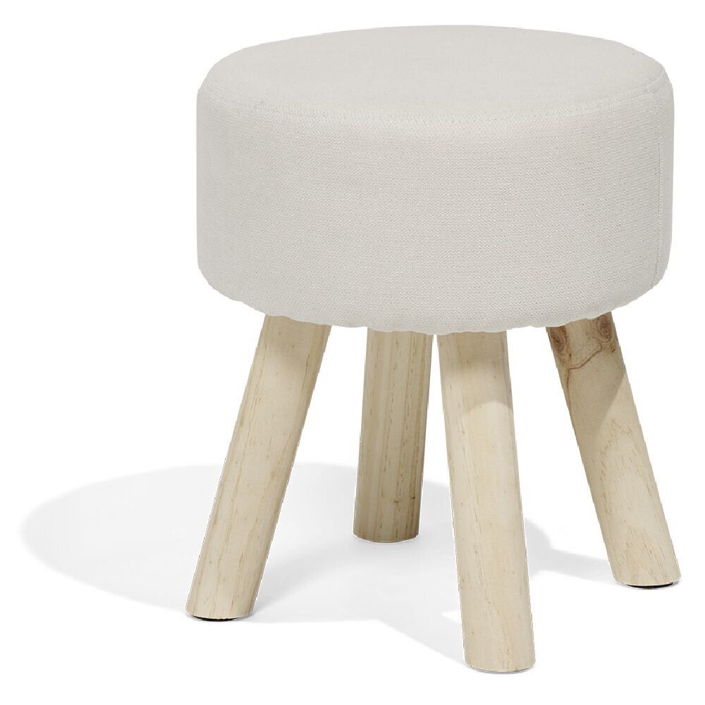 Pouf Gaëlle polyester beige Ø32xH38cm