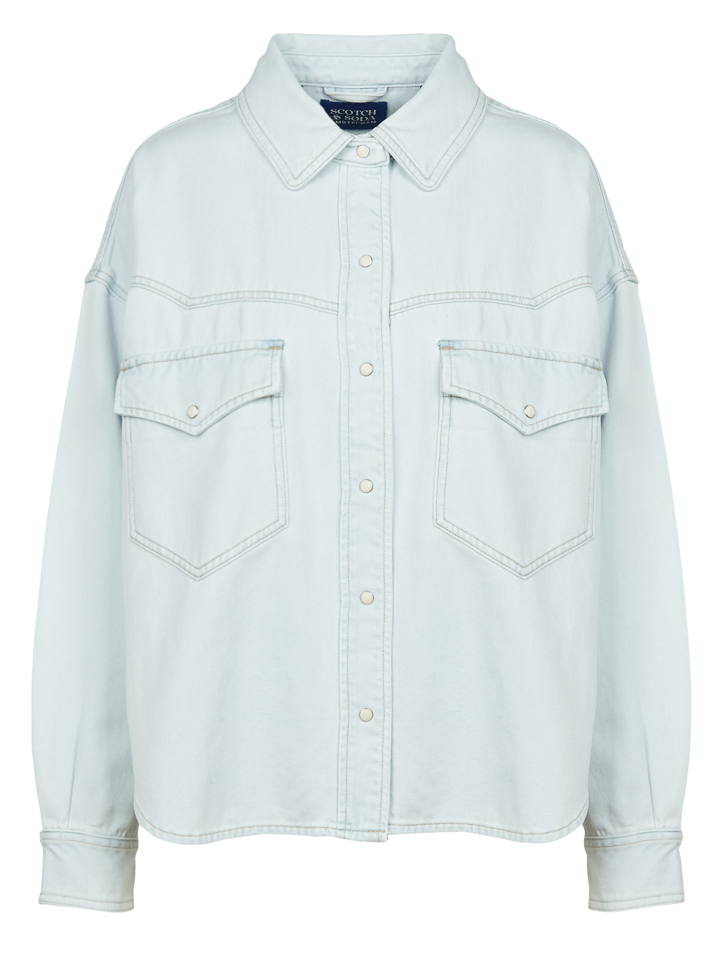 Chemise col classique en jean | Bleu