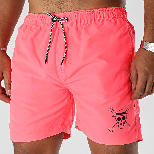 Short De Bain Logo Rose Fluo
