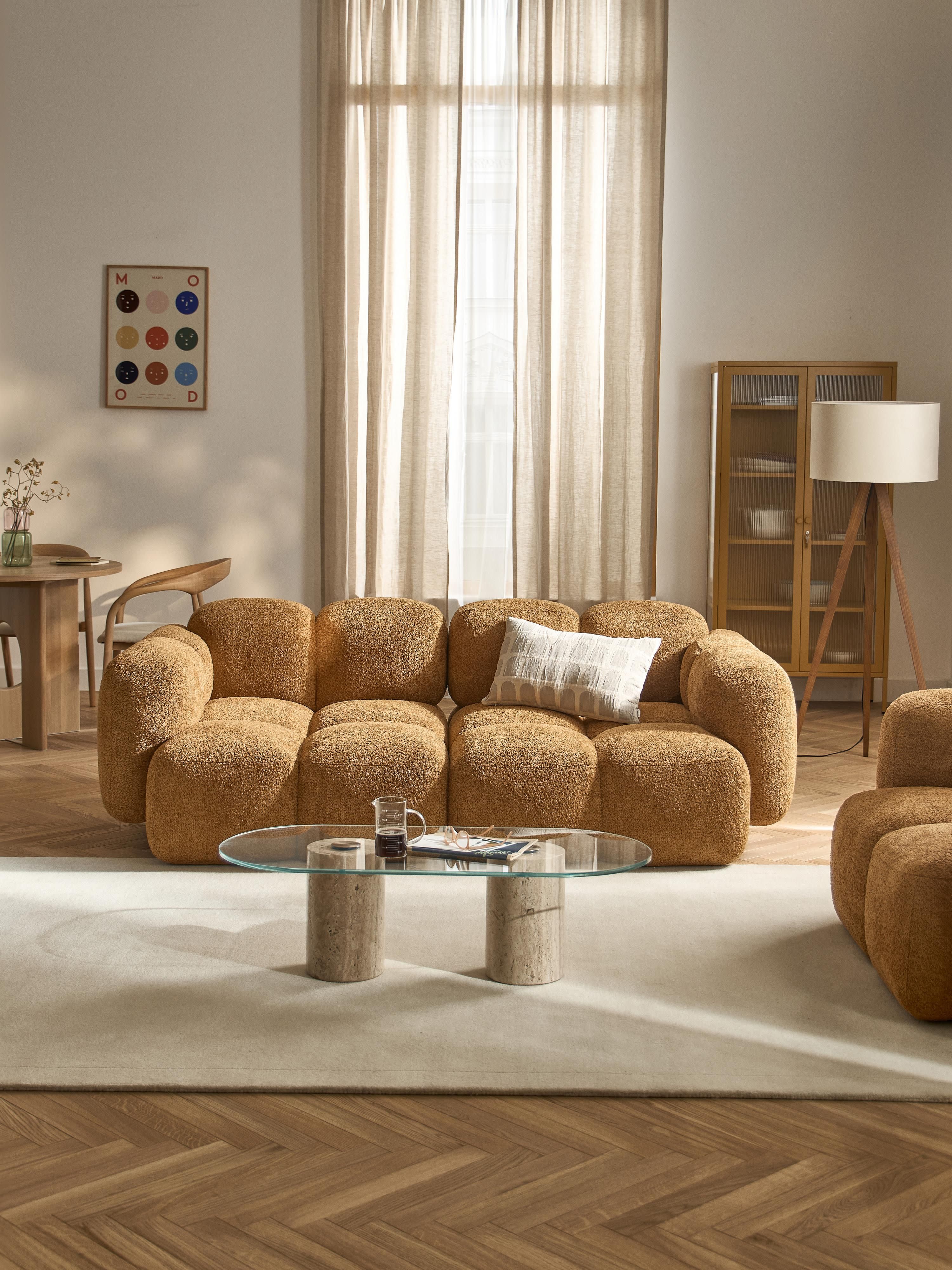 Modulaire bank Tayla (3-zits) van teddy bouclé