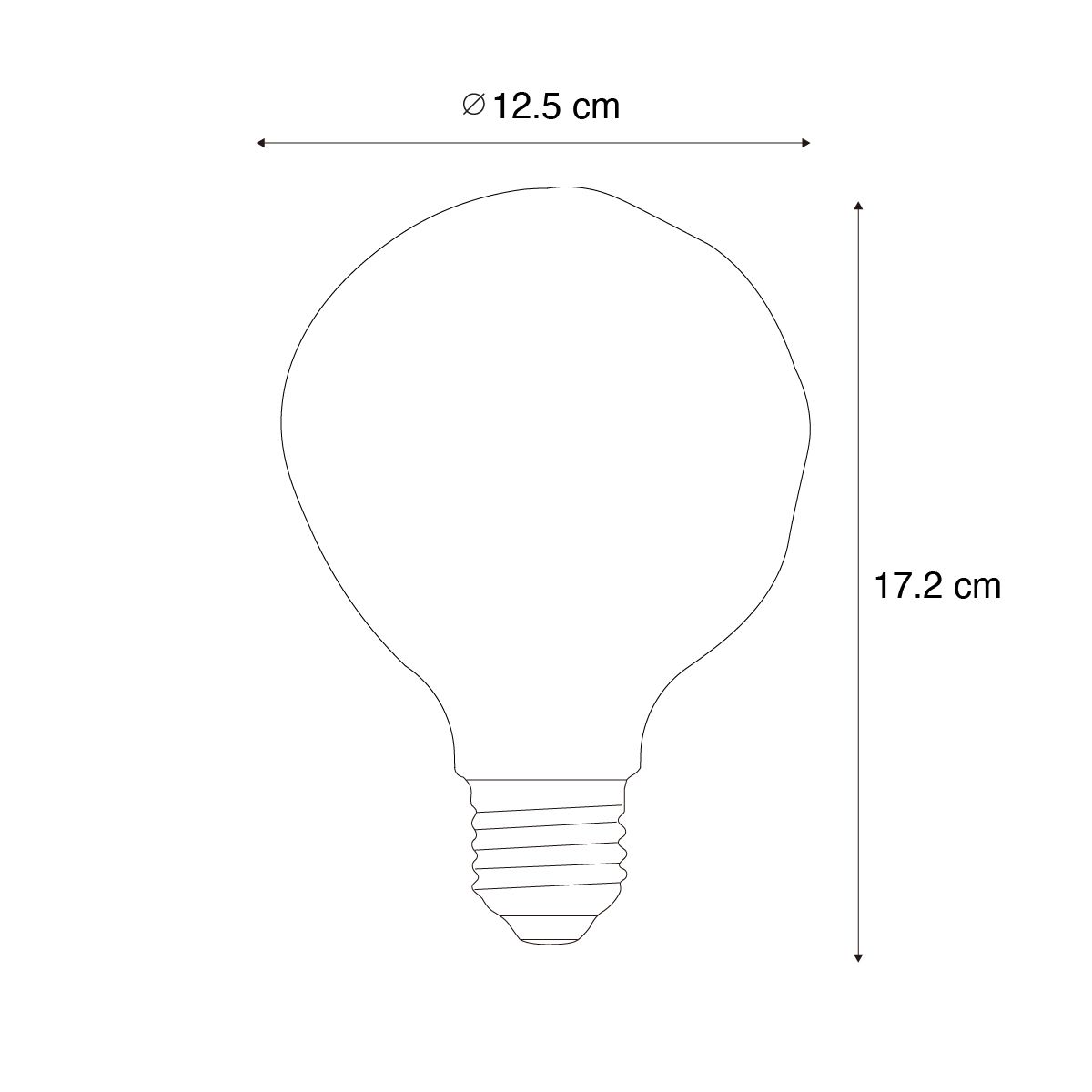 Set van 5 E27 dimbare LED lampen T125 bruin 4W 120 lm 1800K