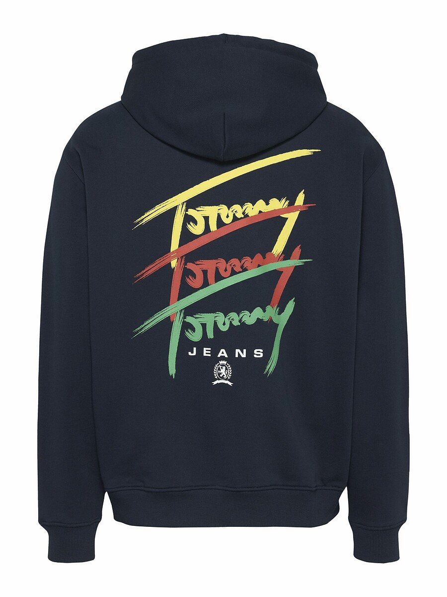 TOMMY JEANS<br>Moletom com capuz, logo nas costas