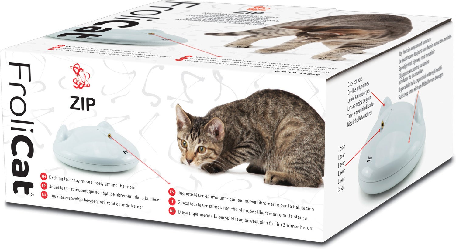 FroliCat kattenspeelgoed Zip laser wit 0,5 x 15,5 x 15,5 cm