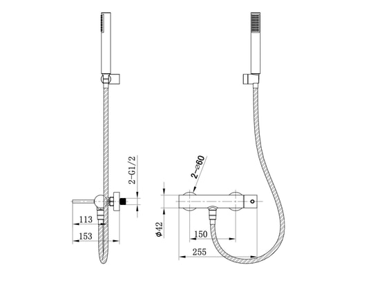 IMEX PRODUCTS - Mitigeur de douche Mitigeur et douchette pour douche imex monza bdm035-5 or ros...
