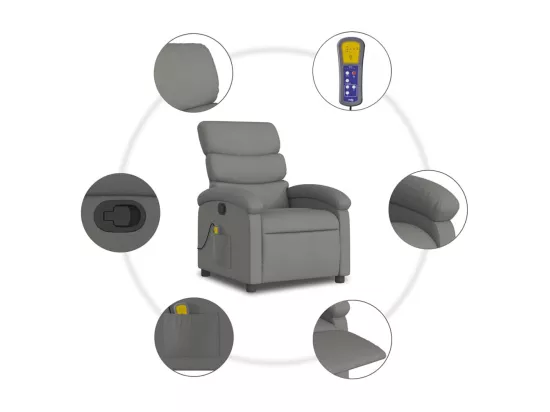 Fauteuil de massage inclinable Gris foncé Tissu