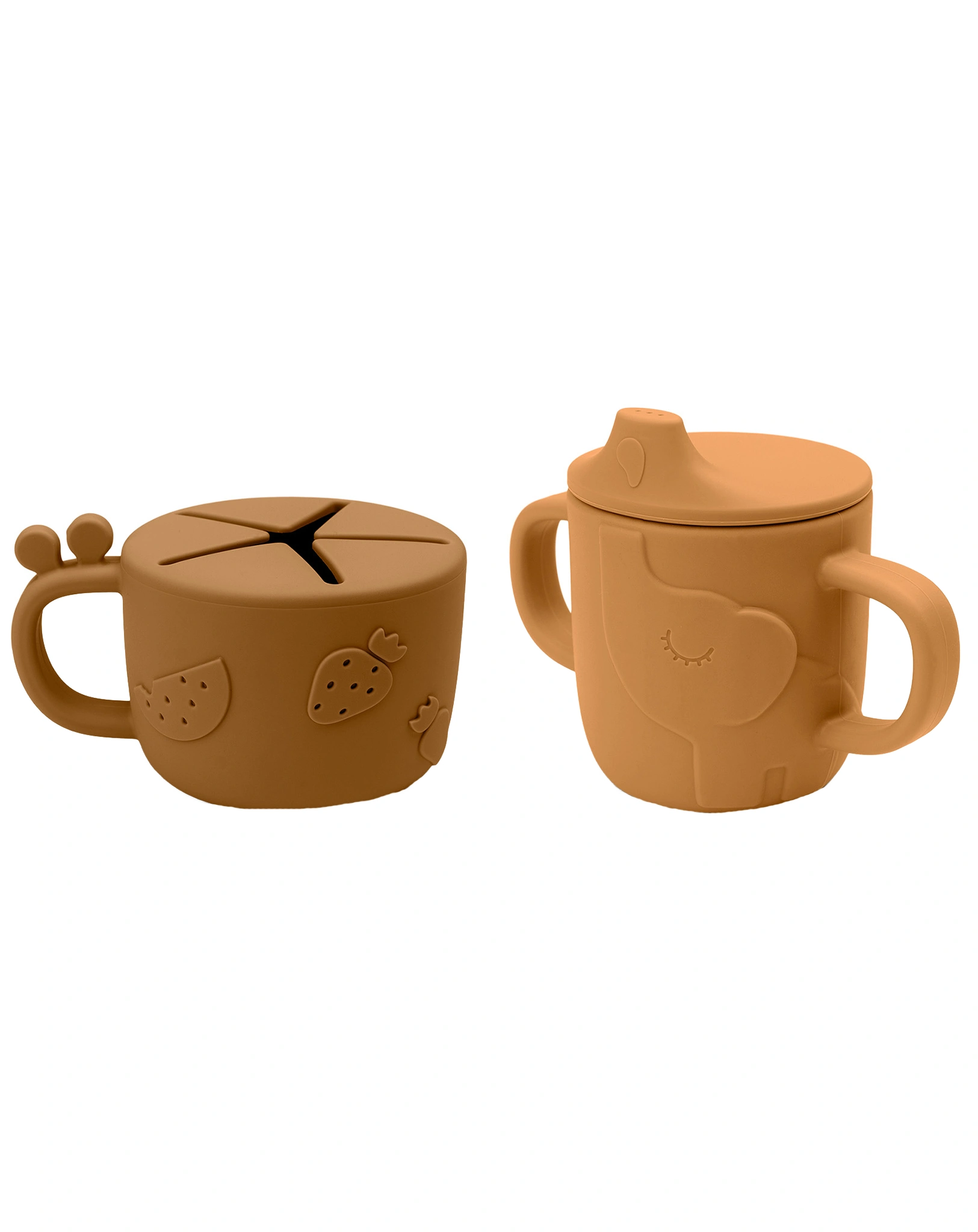 Trinkbecher Set PEEKABOO - DEER FRIENDS 3-teilig in senfgelb