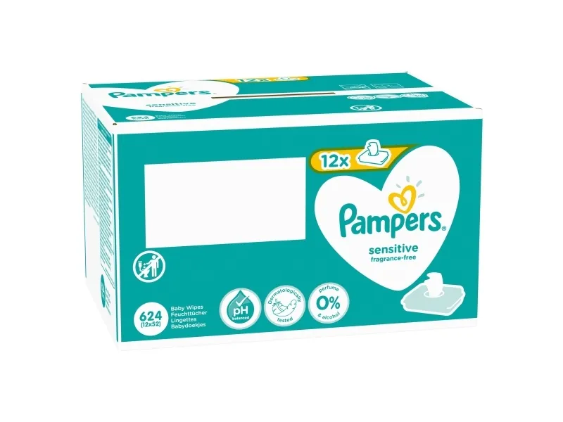 Pampers 81687213, Vådservietter til baby, Dermatologisk testet, Allergivenlig, Neutral pH, Parfumefri
