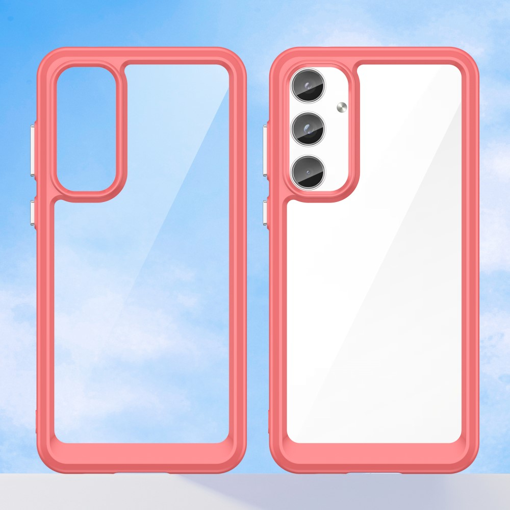 Samsung Galaxy A55 Hybrid Hülle TPU Bumper Acryl Rückseite - Transparent / Rosa