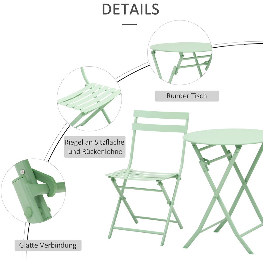 Outsunny Gartenmöbel-Set im kompaktem Design grün