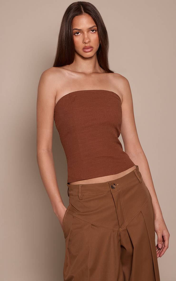 Chocolat Haut Bandeau Tissé À Rayures